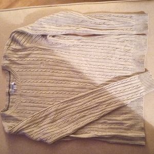Izod sweater, cable, grey, size medium